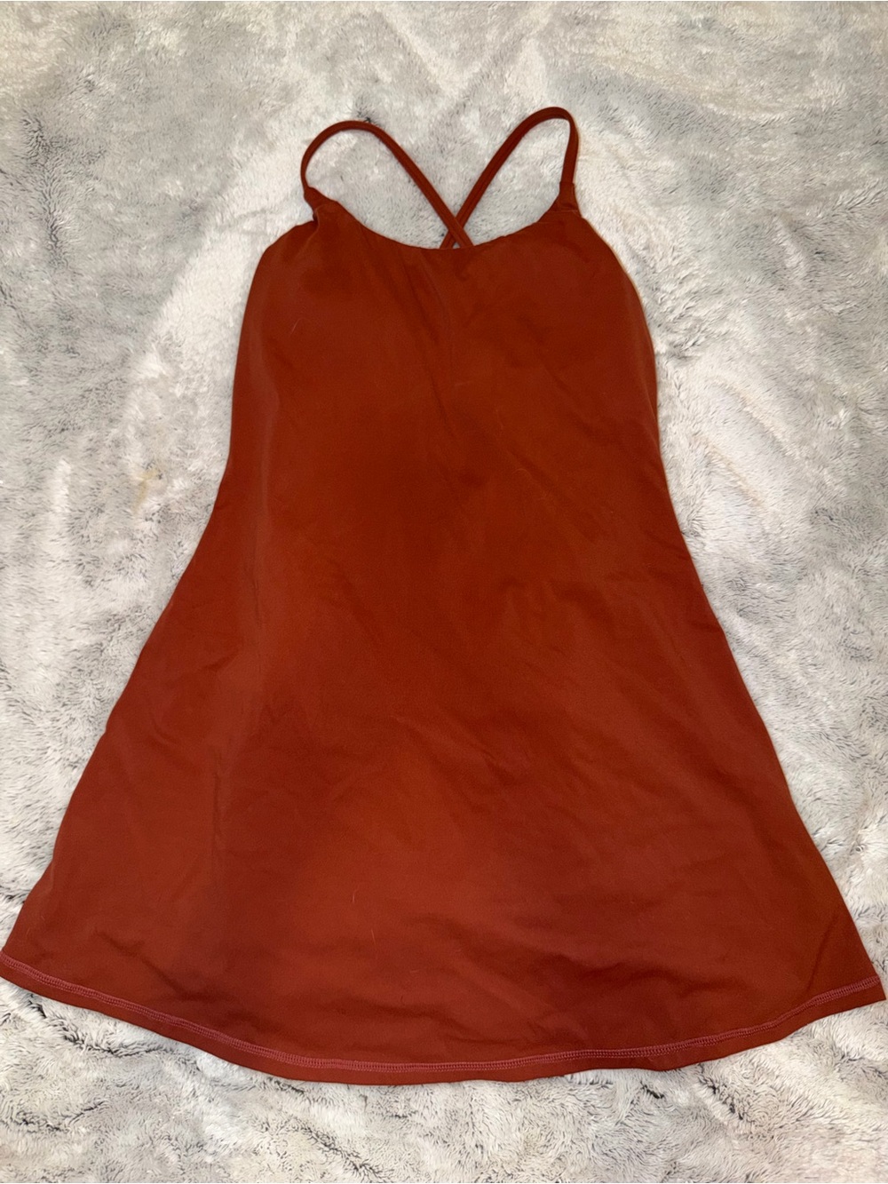 HALARA Rust Mini Slip Dress with Crisscross Straps